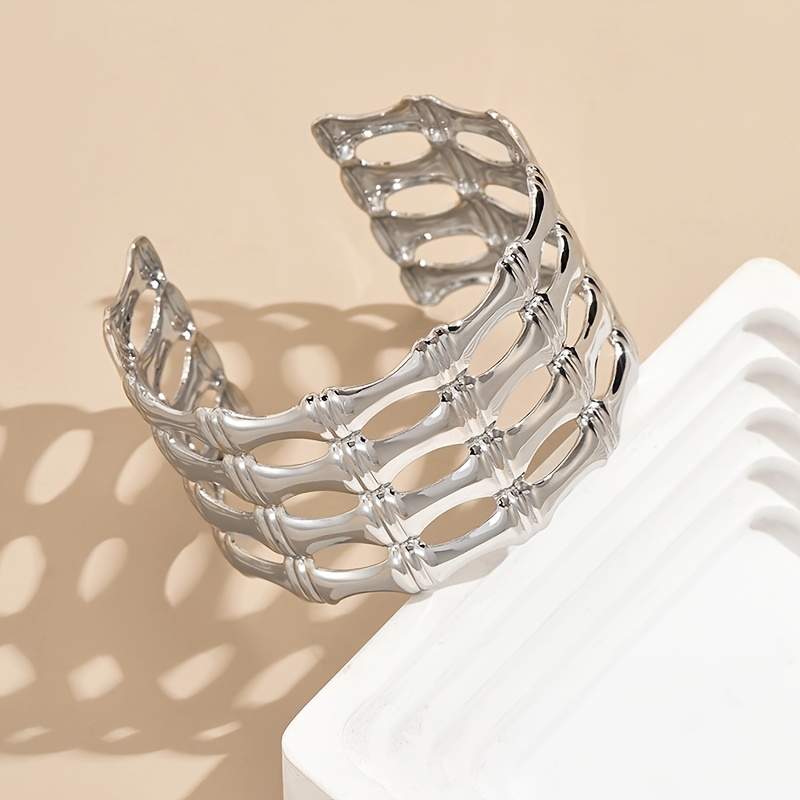 Exaggerated Openwork Statement Bangle for Women